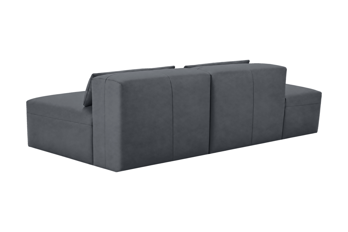 Jasmine Left Chaise Open Sofa in Dante Shark