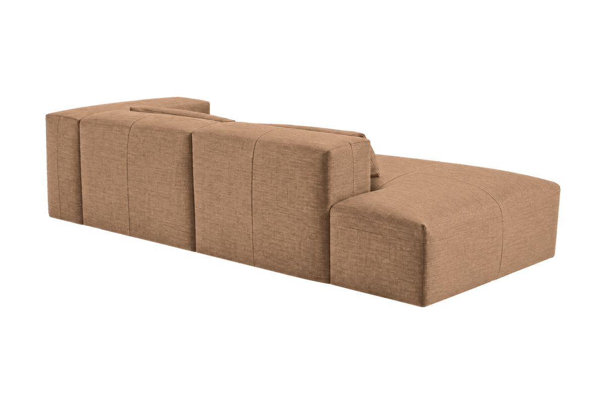 Jasmine Left Chaise Sofa in Roni Biscotti