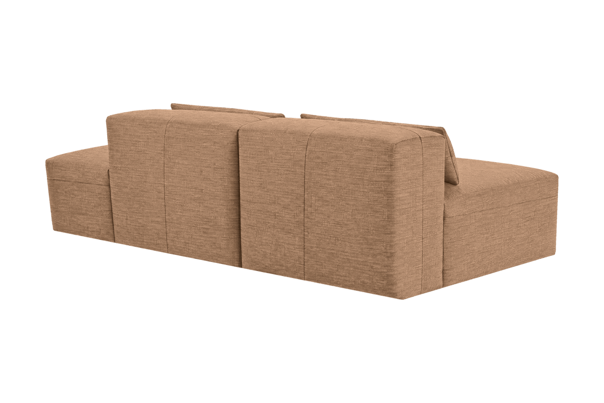 Jasmine Right Chaise Open Sofa in Roni Biscotti
