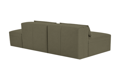 Jasmine Right Chaise Open Sofa in Felix Olive
