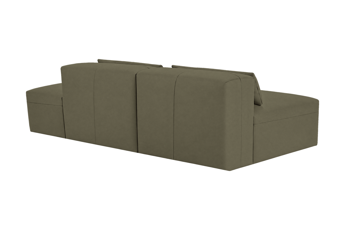Jasmine Right Chaise Open Sofa in Felix Olive