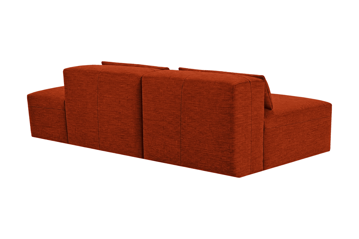 Jasmine Right Chaise Open Sofa in Roni Poppy