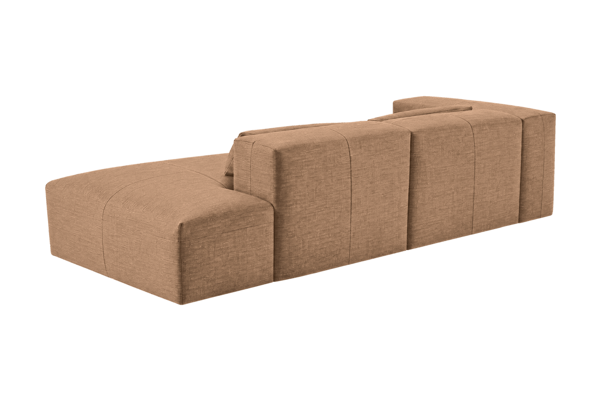 Jasmine Right Chaise Sofa in Roni Biscotti