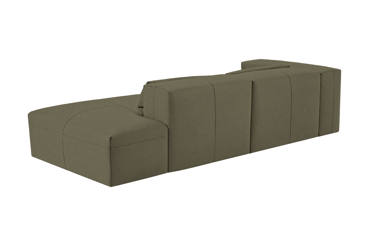 Jasmine Right Chaise Sofa in Felix Olive