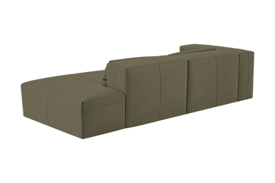 Jasmine Right Chaise Sofa in Felix Olive