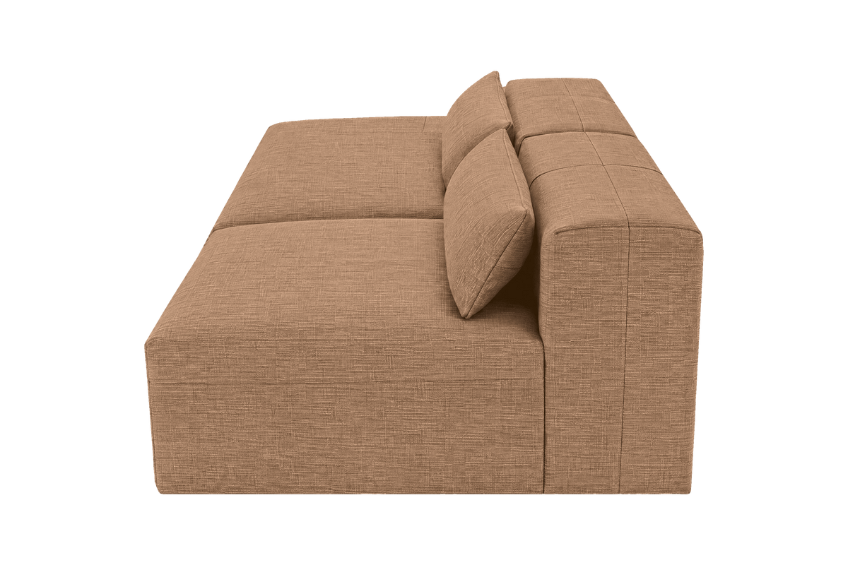 Jasmine Left Chaise Open Sofa in Roni Biscotti