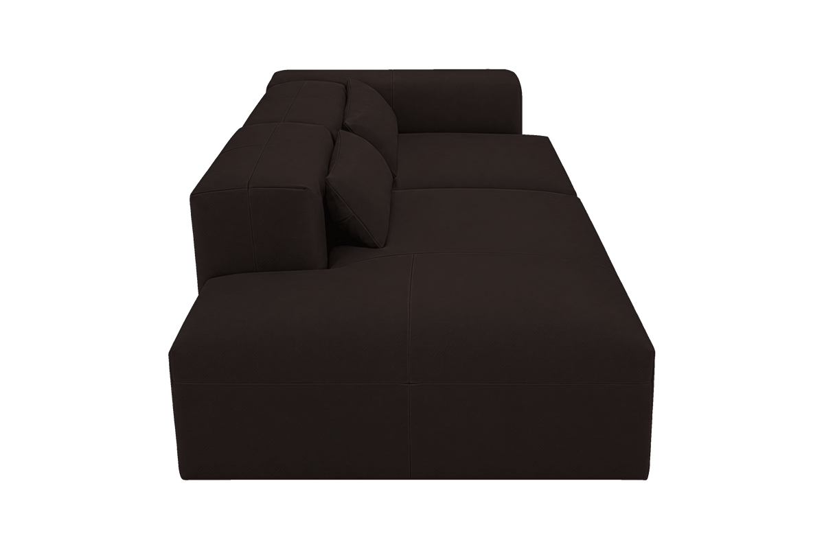Jasmine Left Chaise Sofa in Dante Ebony