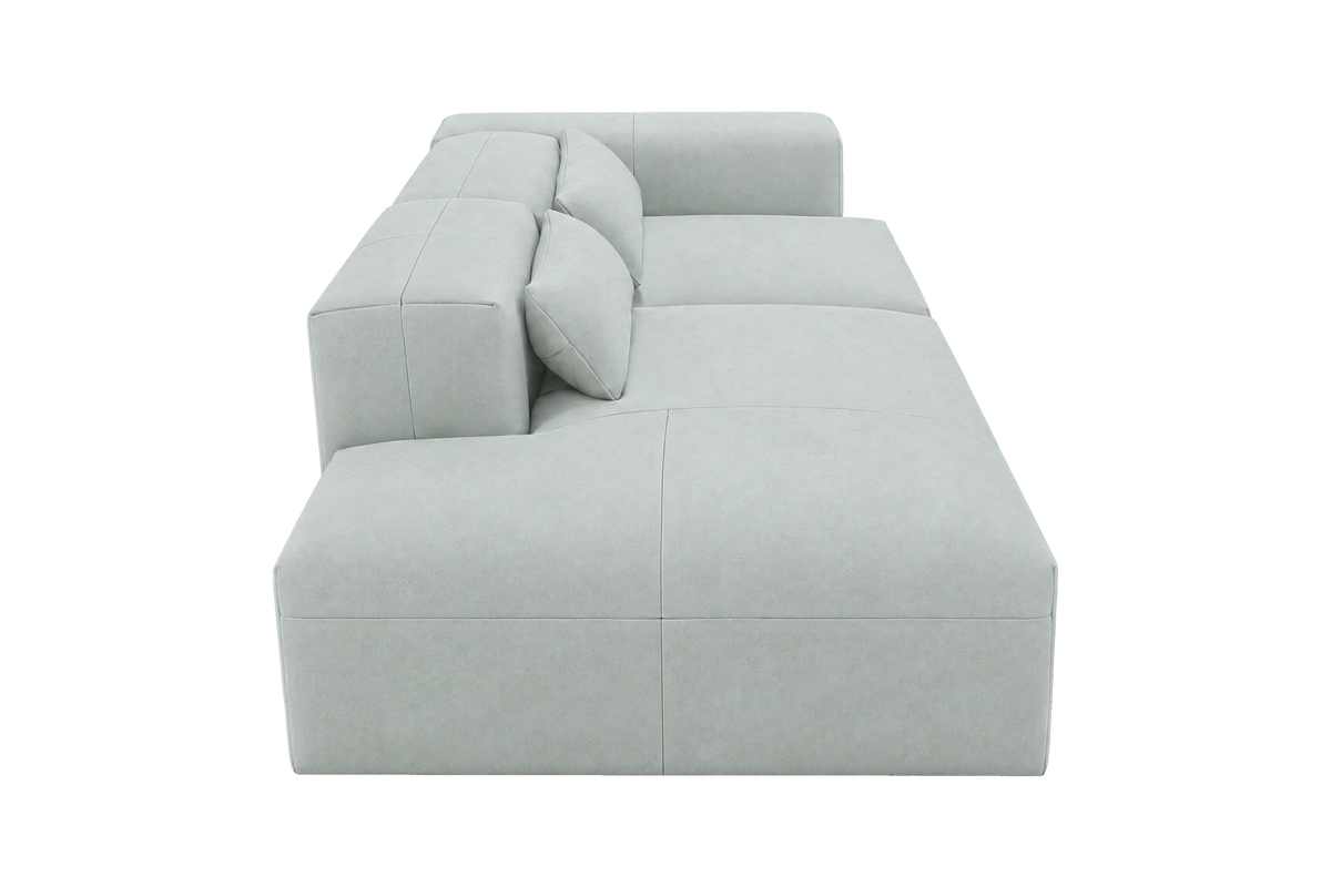 Jasmine Left Chaise Sofa in Meteor Fresco Fabric | SUPERBA