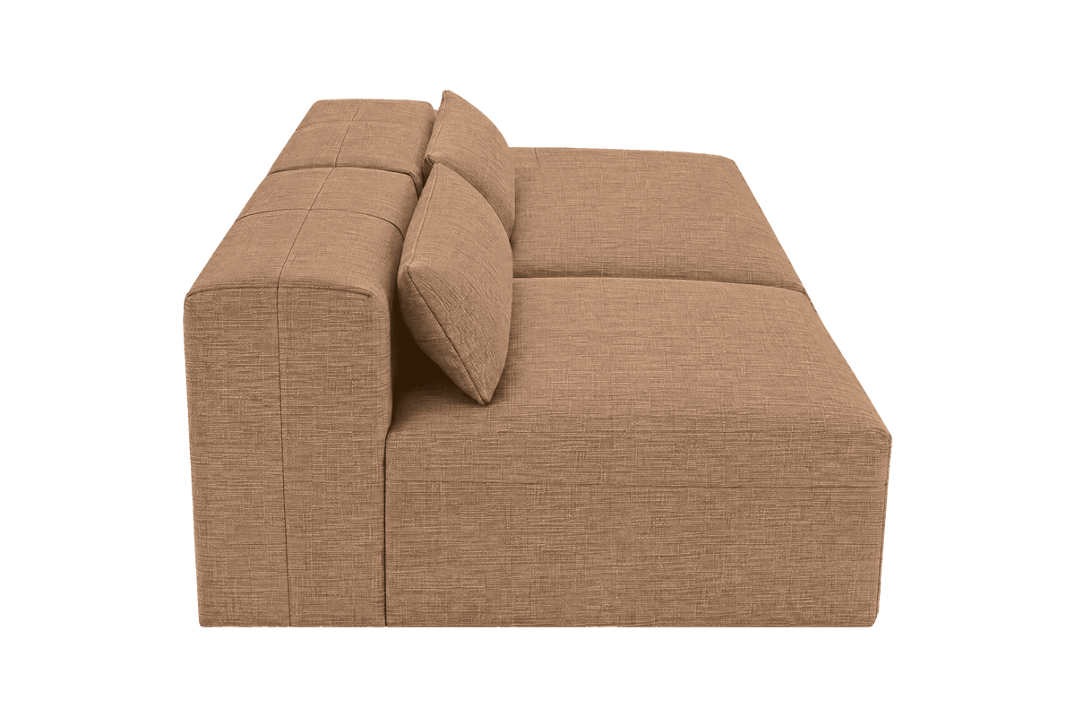 Jasmine Right Chaise Open Sofa in Roni Biscotti