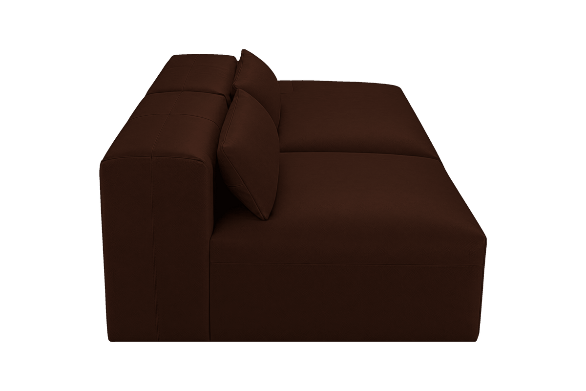 Jasmine Right Chaise Open Sofa in Momo Biscuit