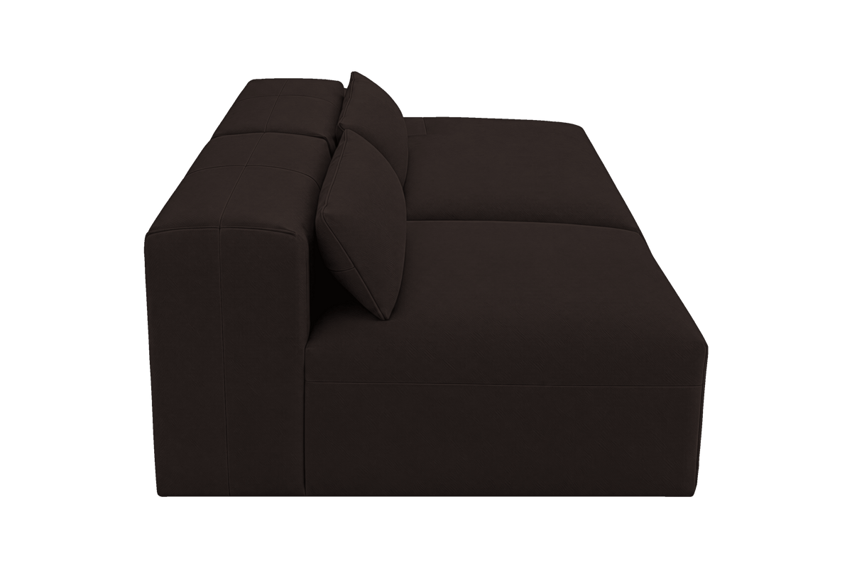 Jasmine Right Chaise Open Sofa in Dante Ebony