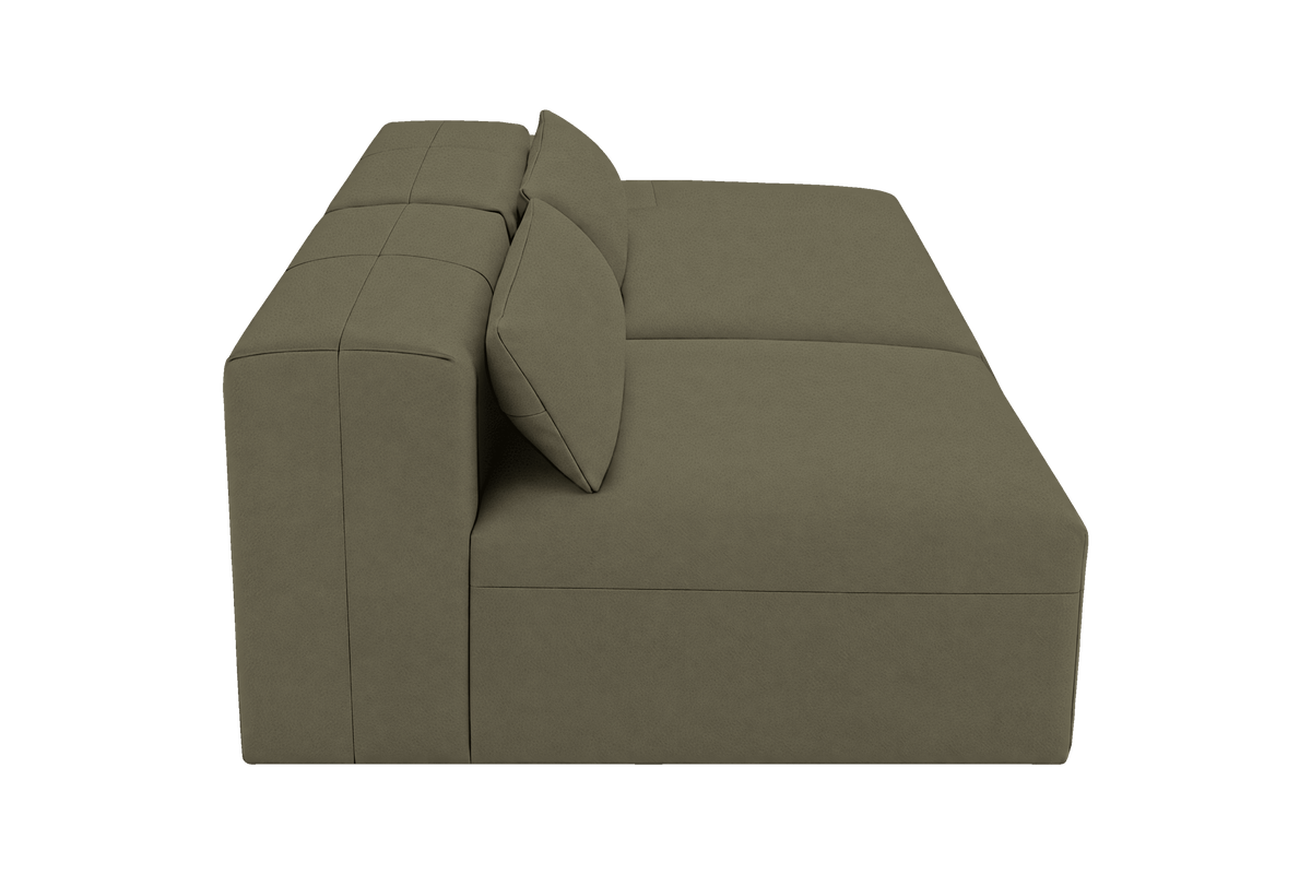 Jasmine Right Chaise Open Sofa in Felix Olive
