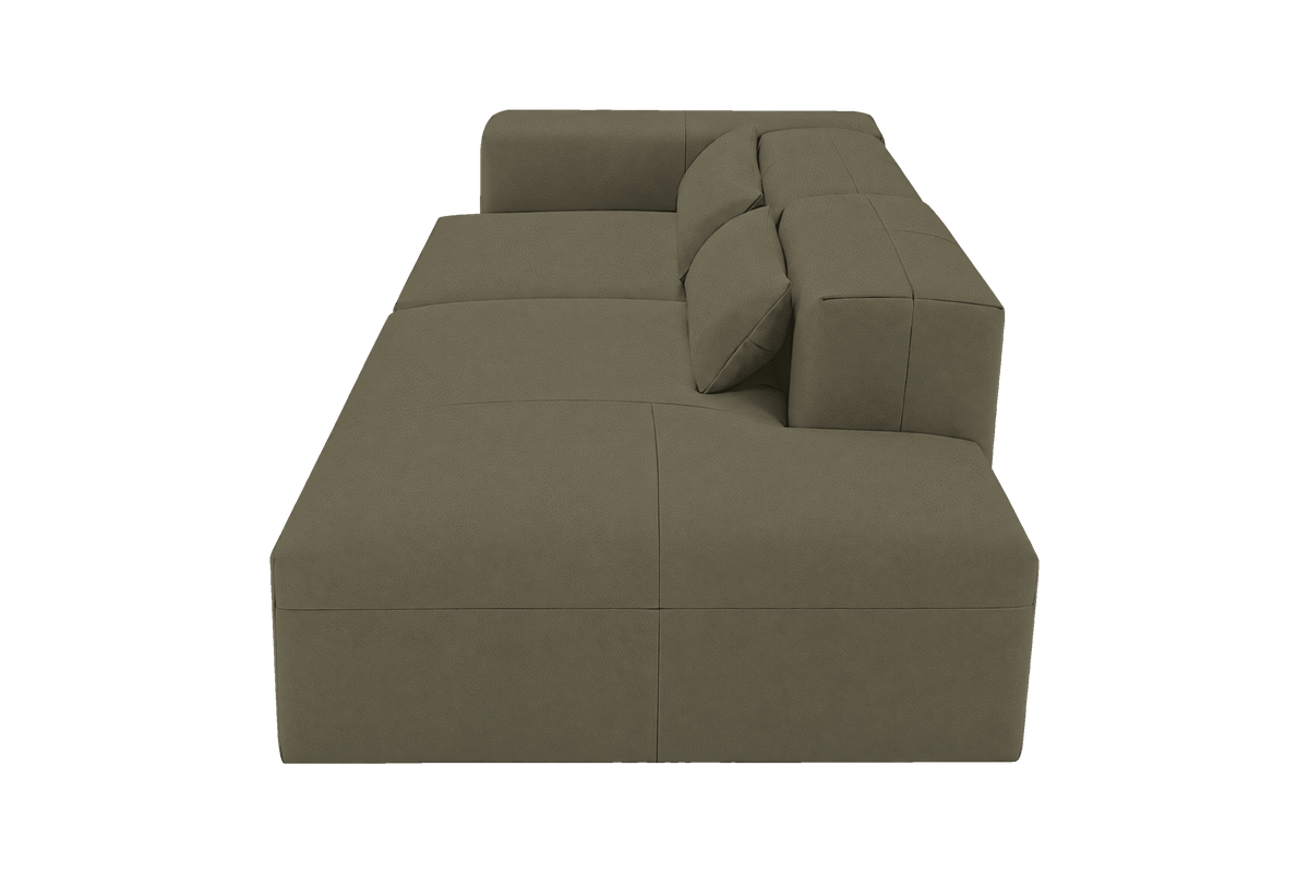 Jasmine Right Chaise Sofa in Felix Olive