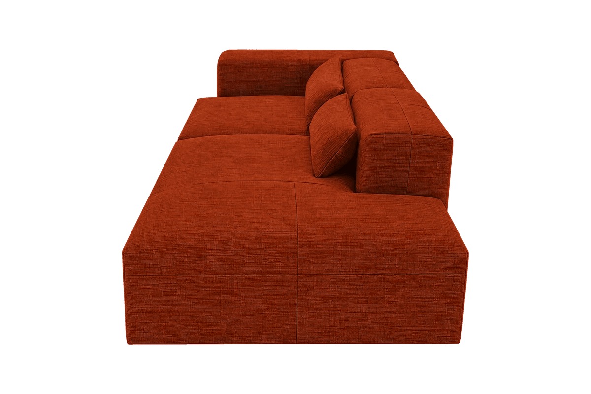 Jasmine Right Chaise Sofa in Roni Poppy