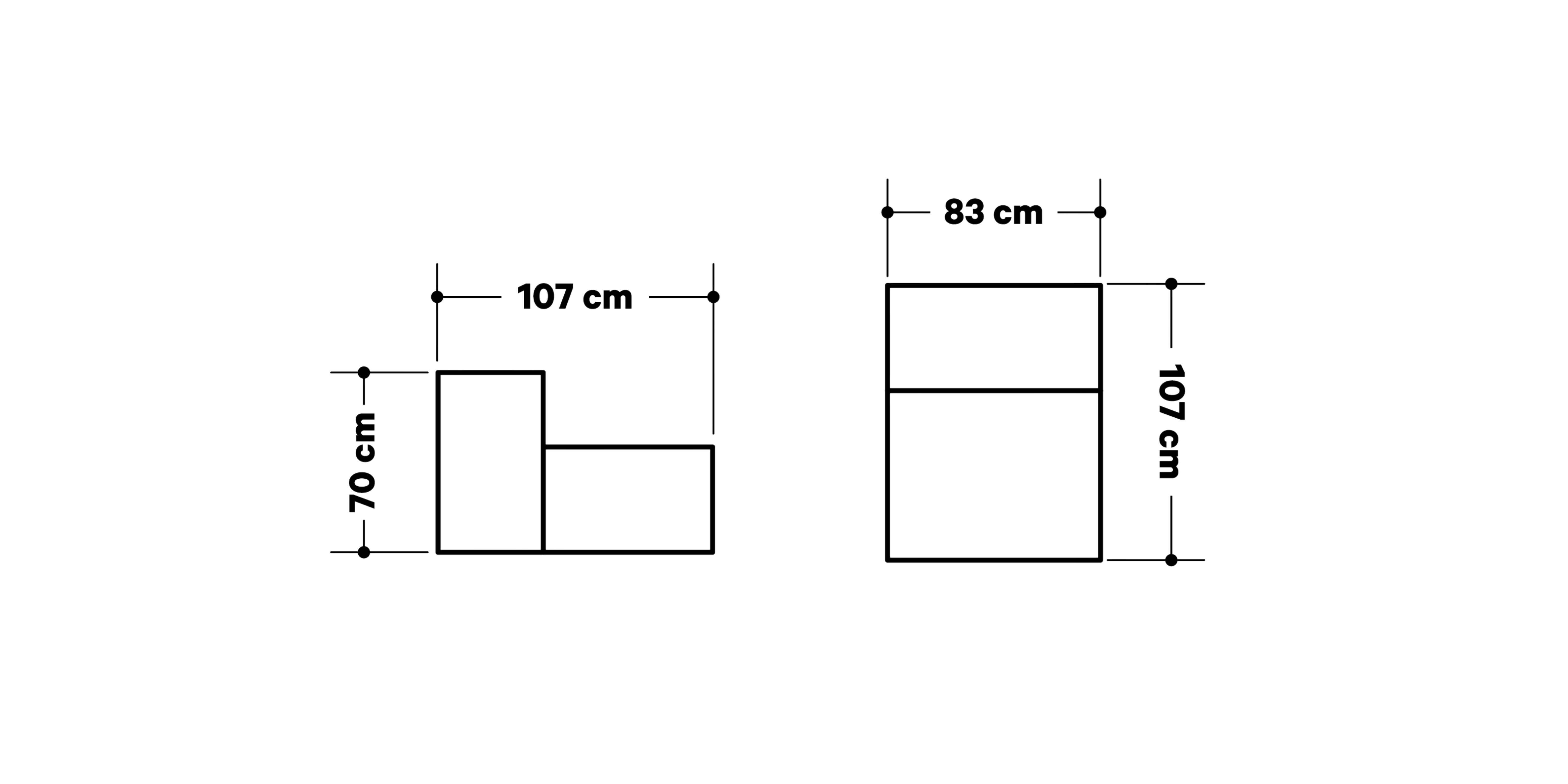 Product dimensions diagram