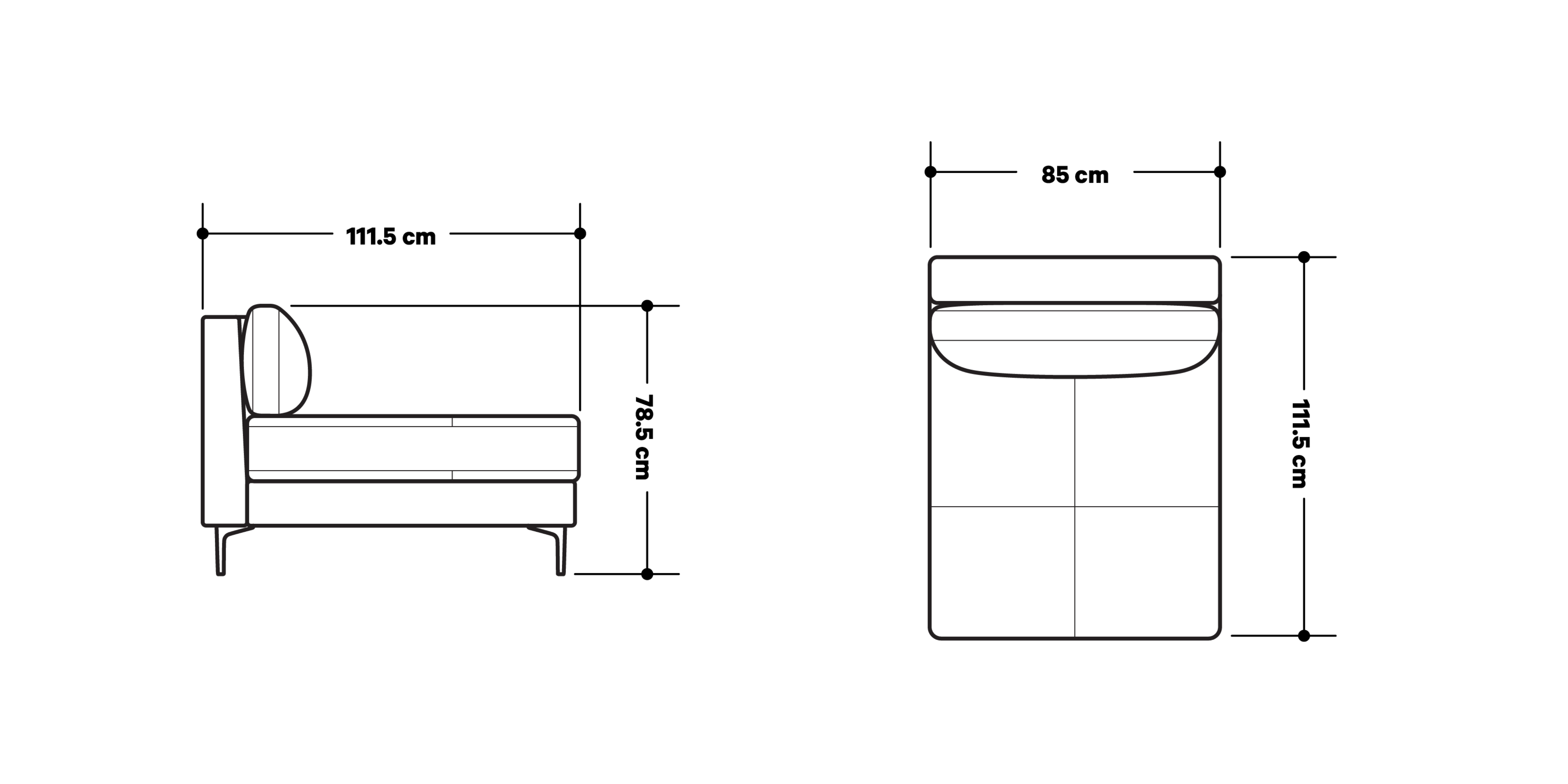 Product dimensions diagram