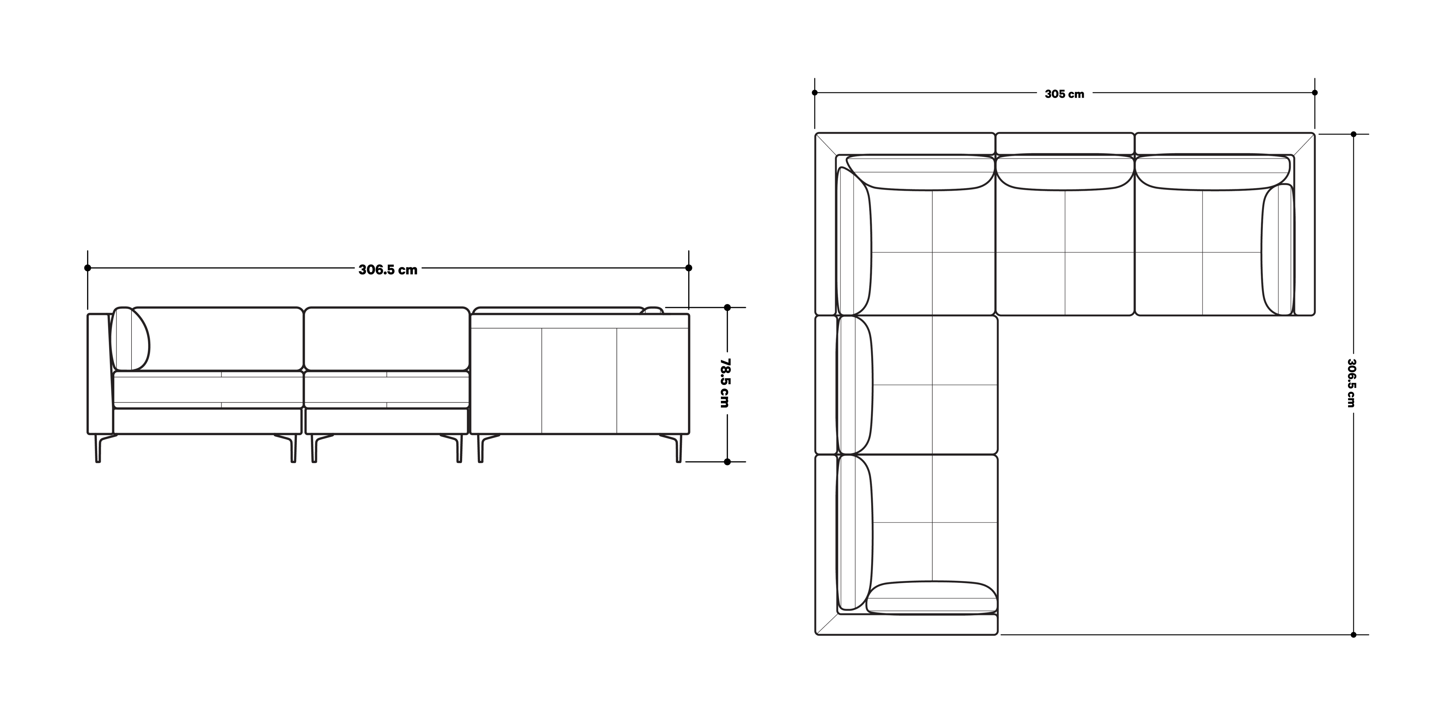 Product dimensions diagram