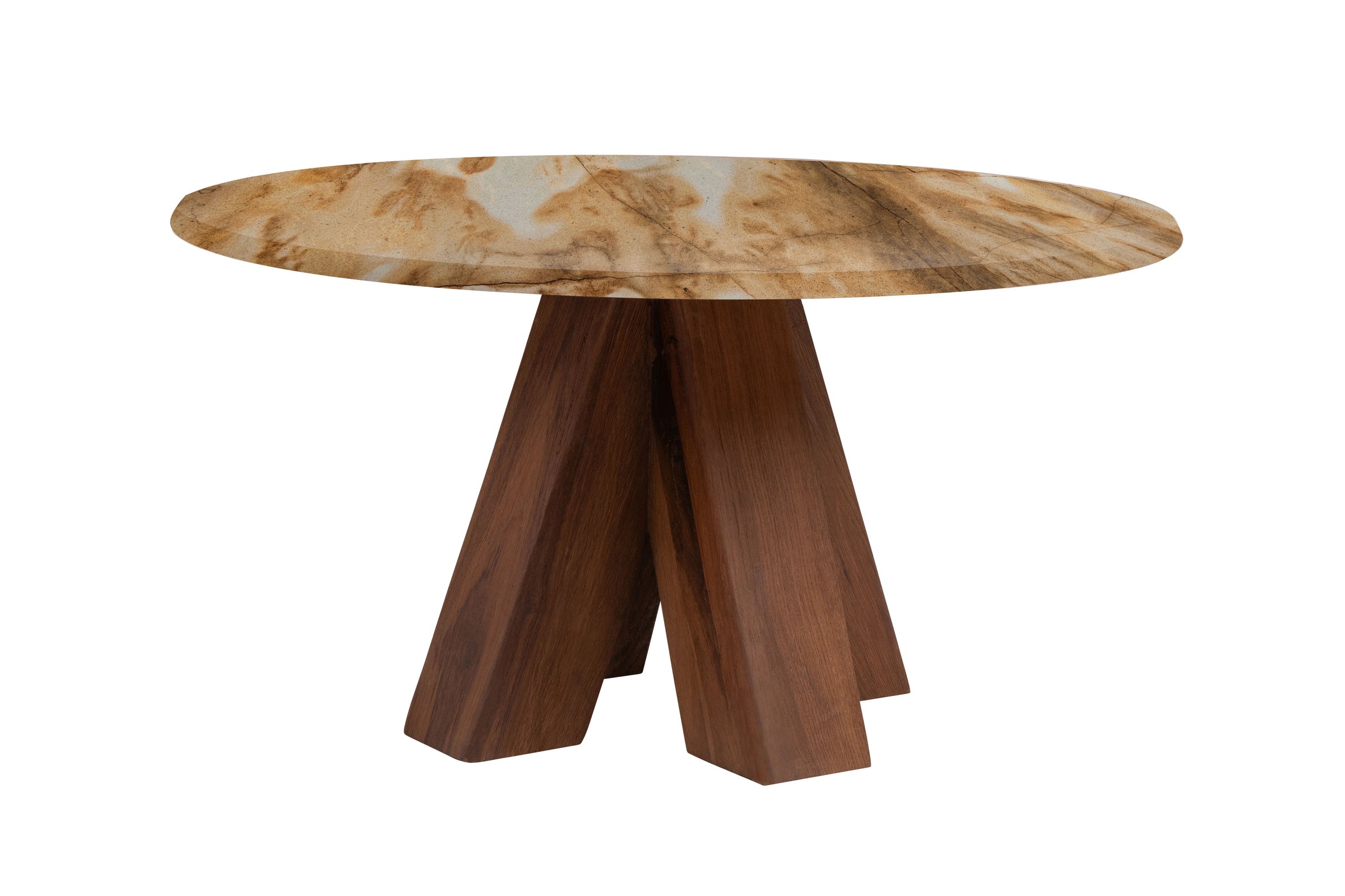 Tipi Honey Marble Round Martini Table