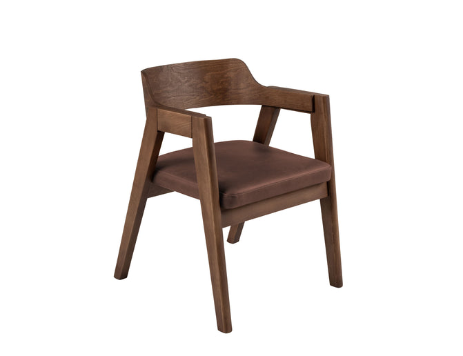 Francis Dining Chair in Matt Beech & Leather