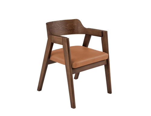 Francis Dining Chair in Matt Beech & Leather