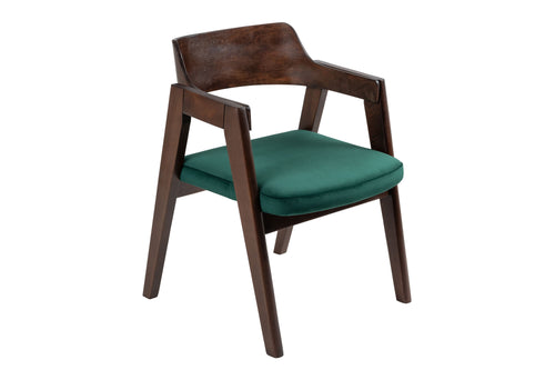 Francis Dining Chair in Polished Beech & Velvet