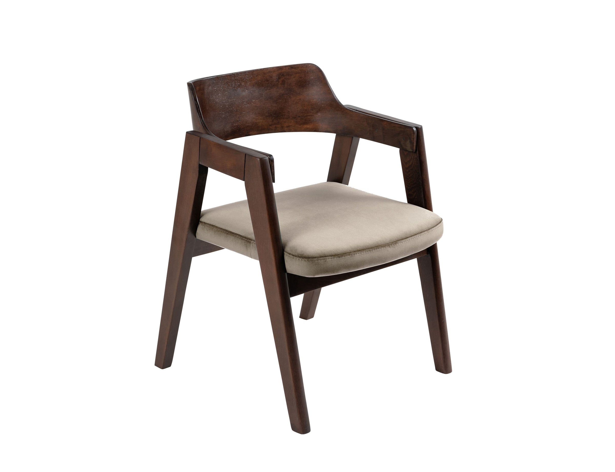 Francis Dining Chair in Polished Beech & Velvet