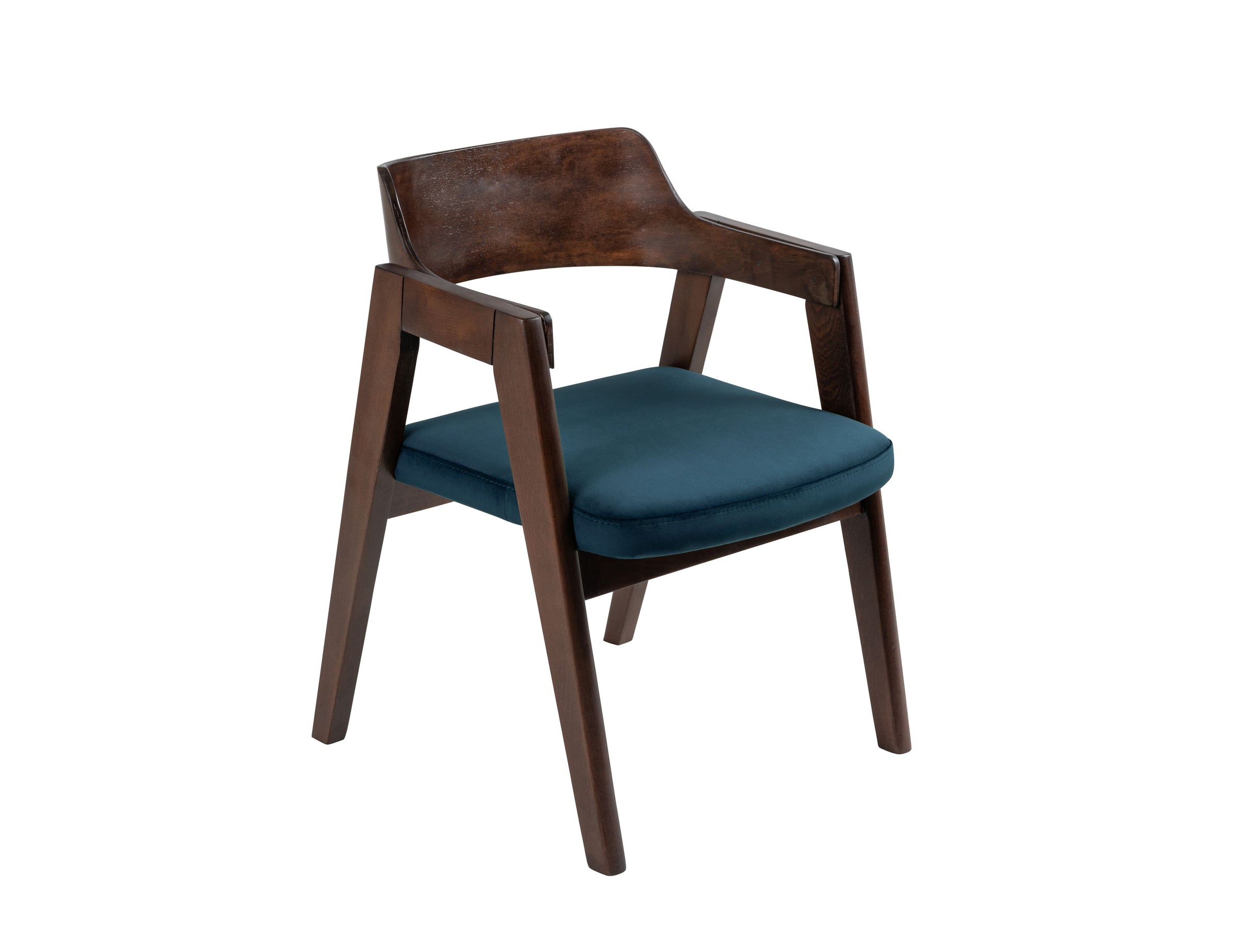 Francis Dining Chair in Polished Beech & Velvet