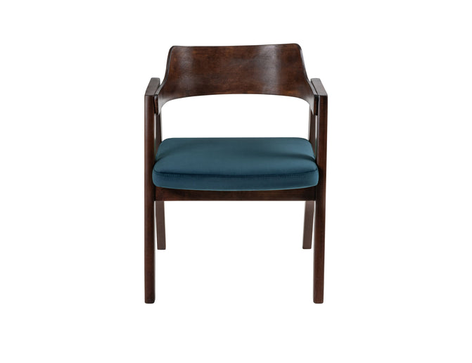 Francis Dining Chair in Polished Beech & Velvet