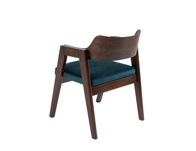 Francis Dining Chair in Polished Beech & Velvet