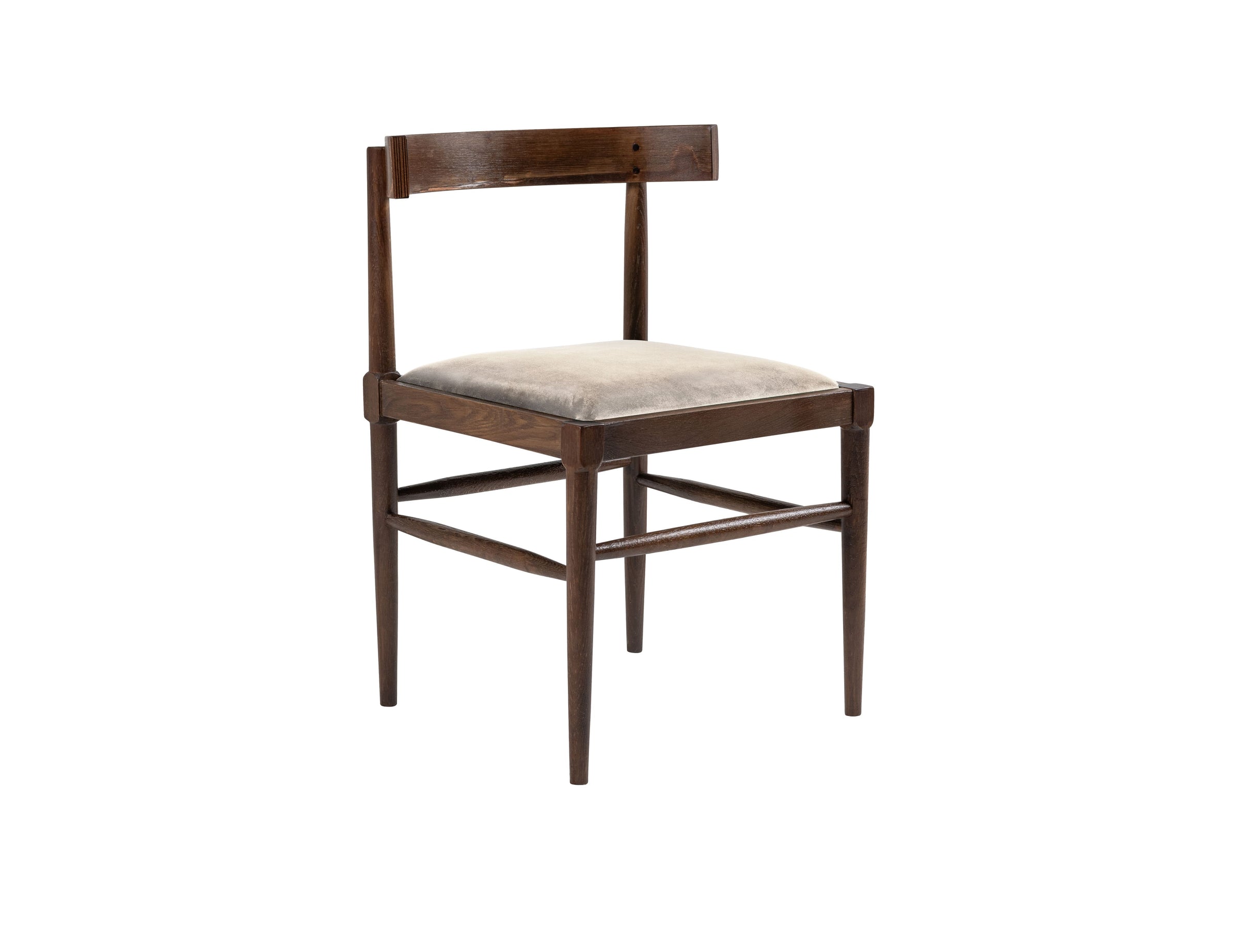 Lowry Dining Chair in Polished Beech & Velvet