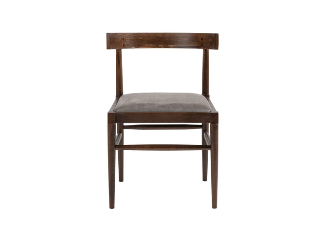 Lowry Dining Chair in Polished Beech & Velvet