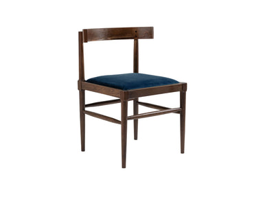 Lowry Dining Chair in Polished Beech & Velvet