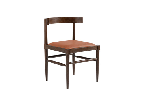 Lowry Dining Chair in Polished Beech & Leather