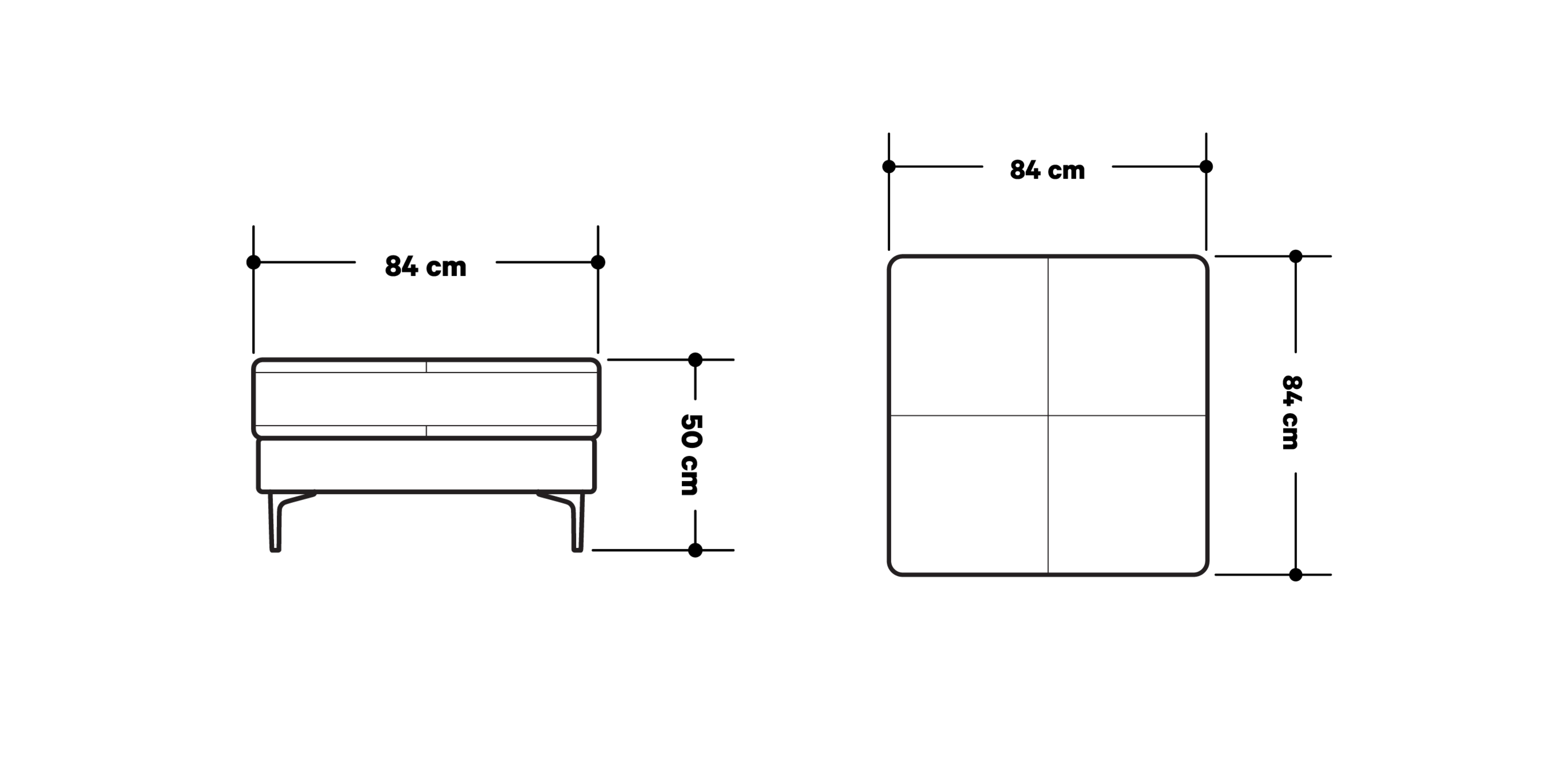 Product dimensions diagram