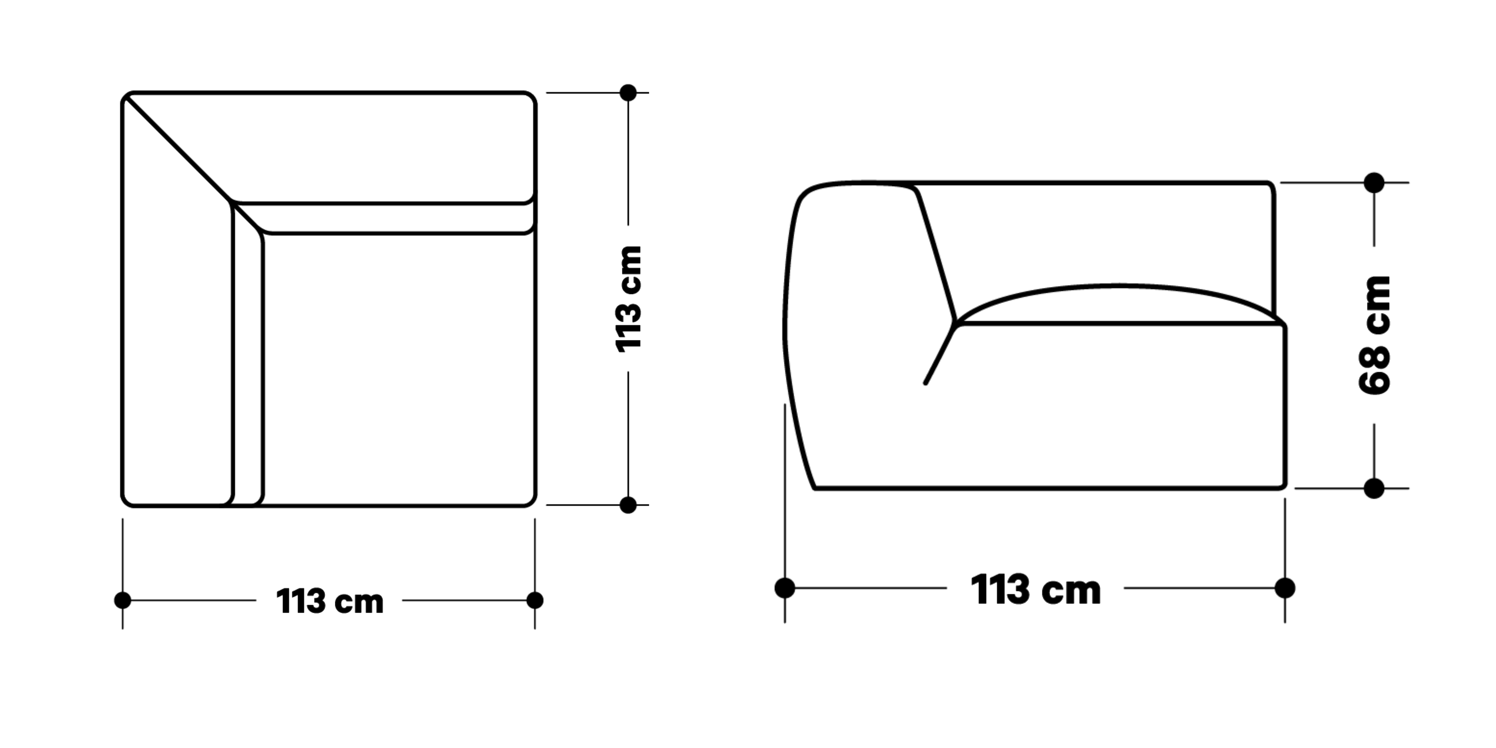 Product dimensions diagram