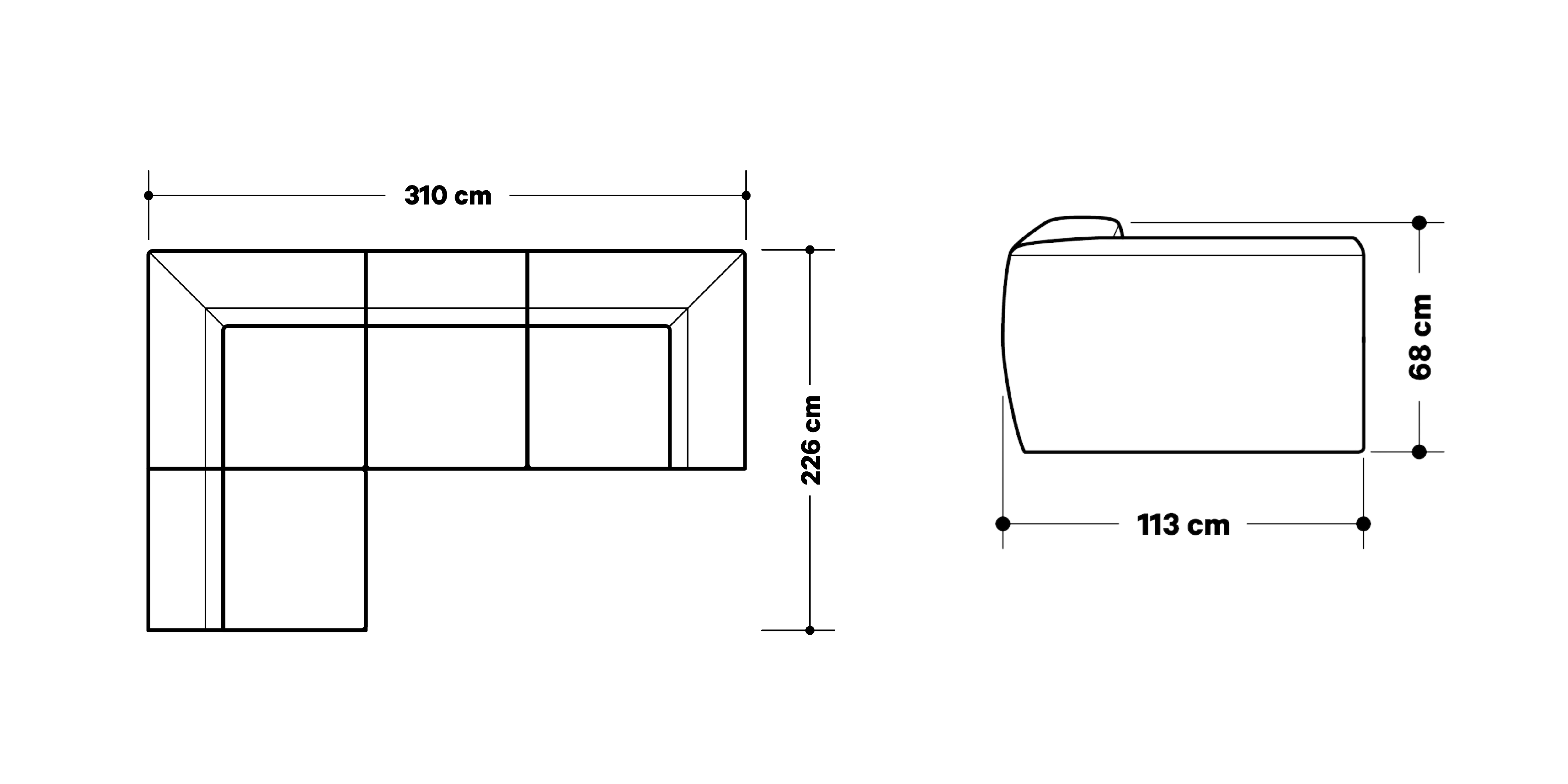Product dimensions diagram