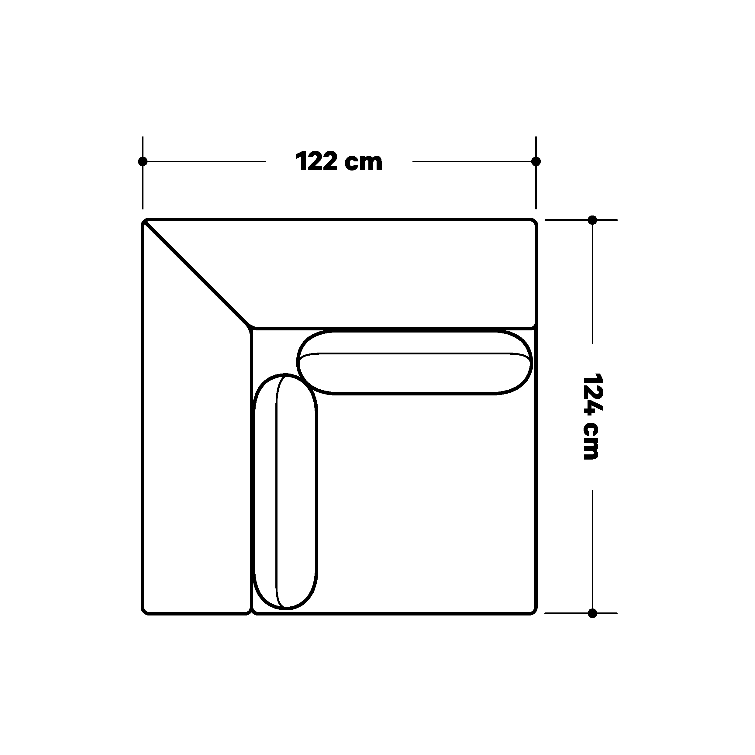 Product dimensions diagram