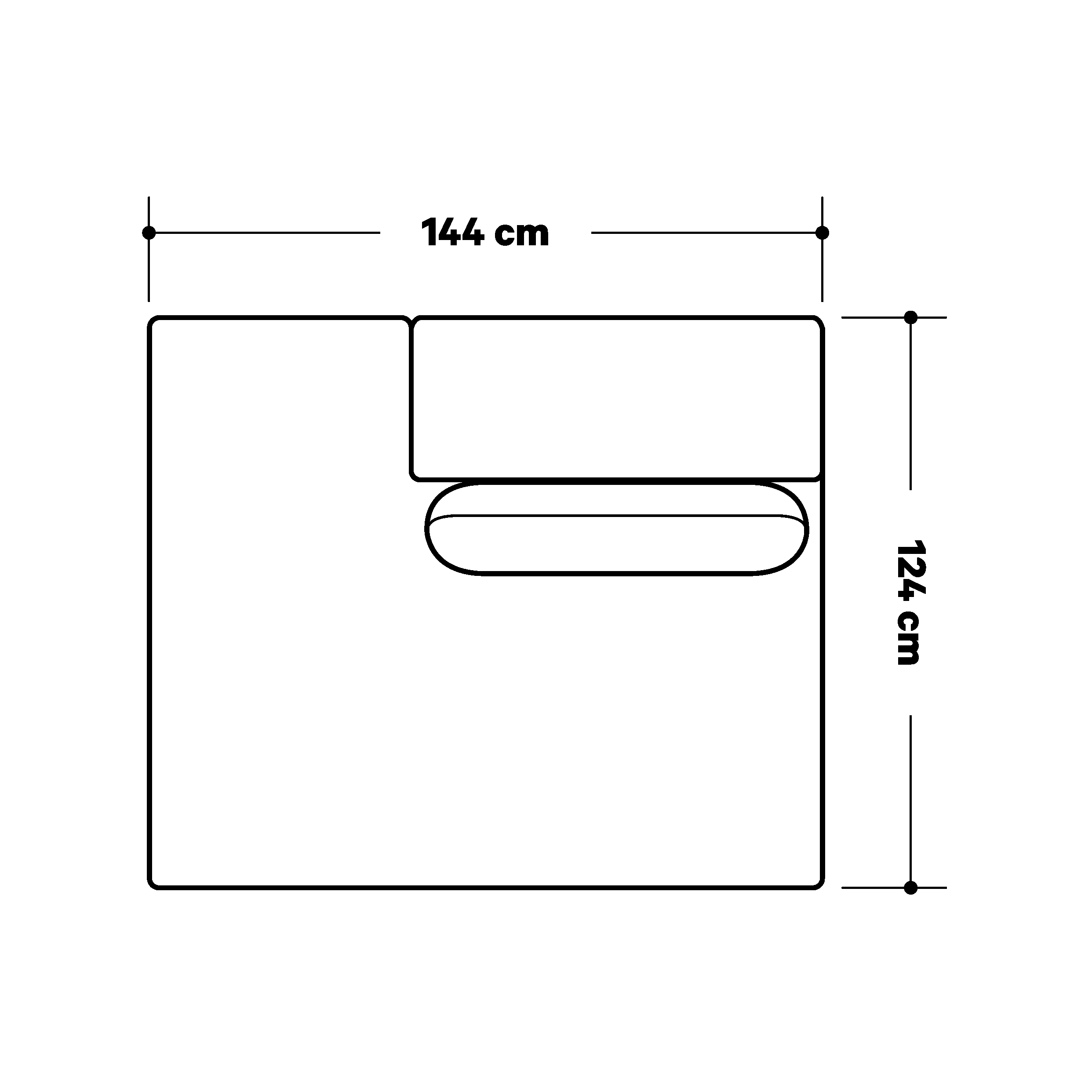 Product dimensions diagram