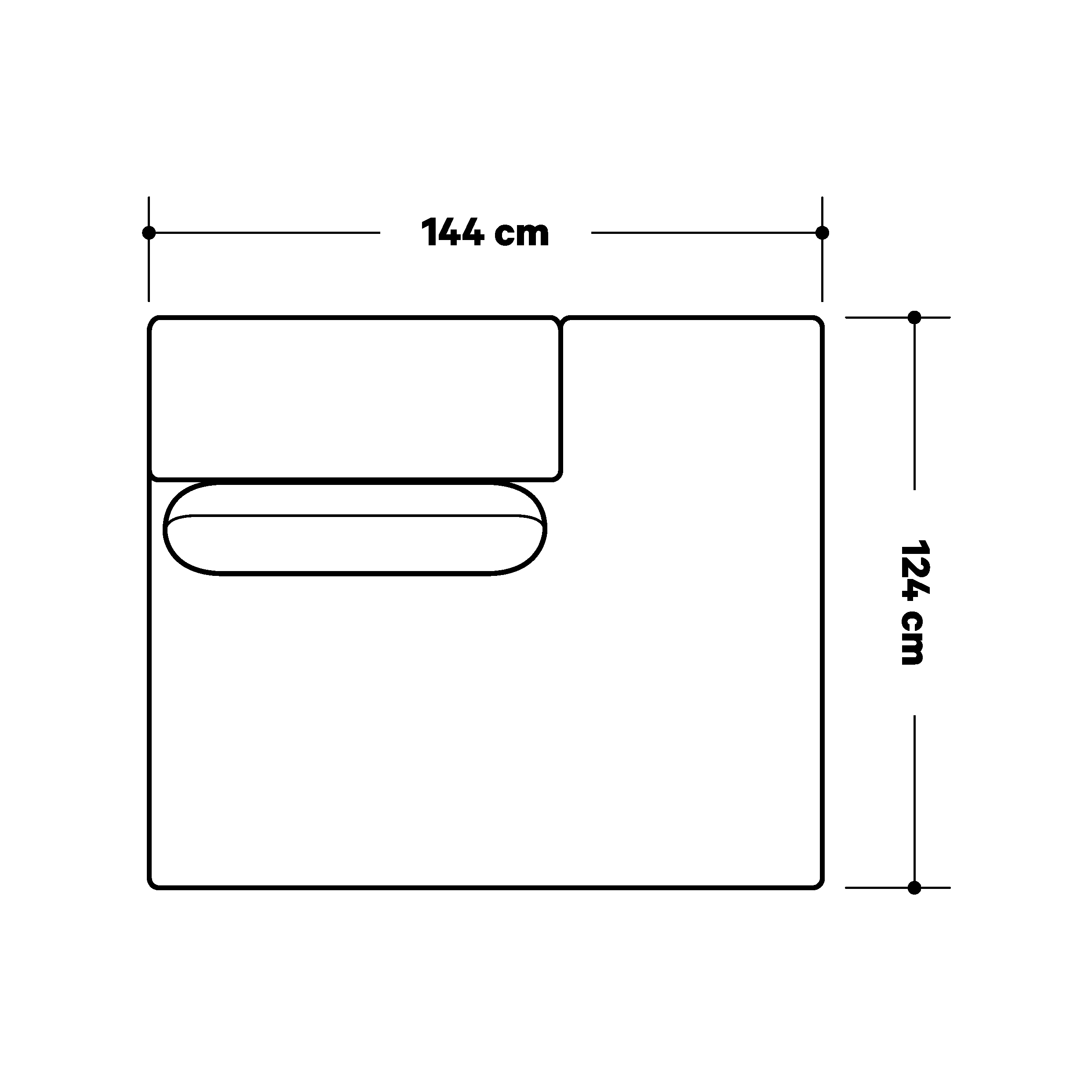 Product dimensions diagram