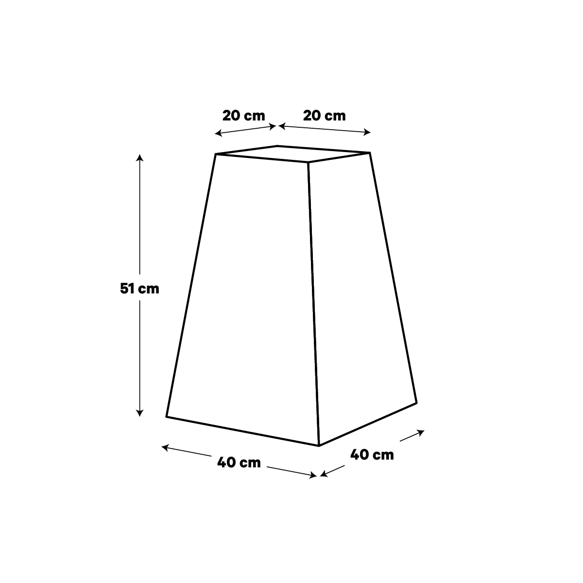 Product dimensions diagram