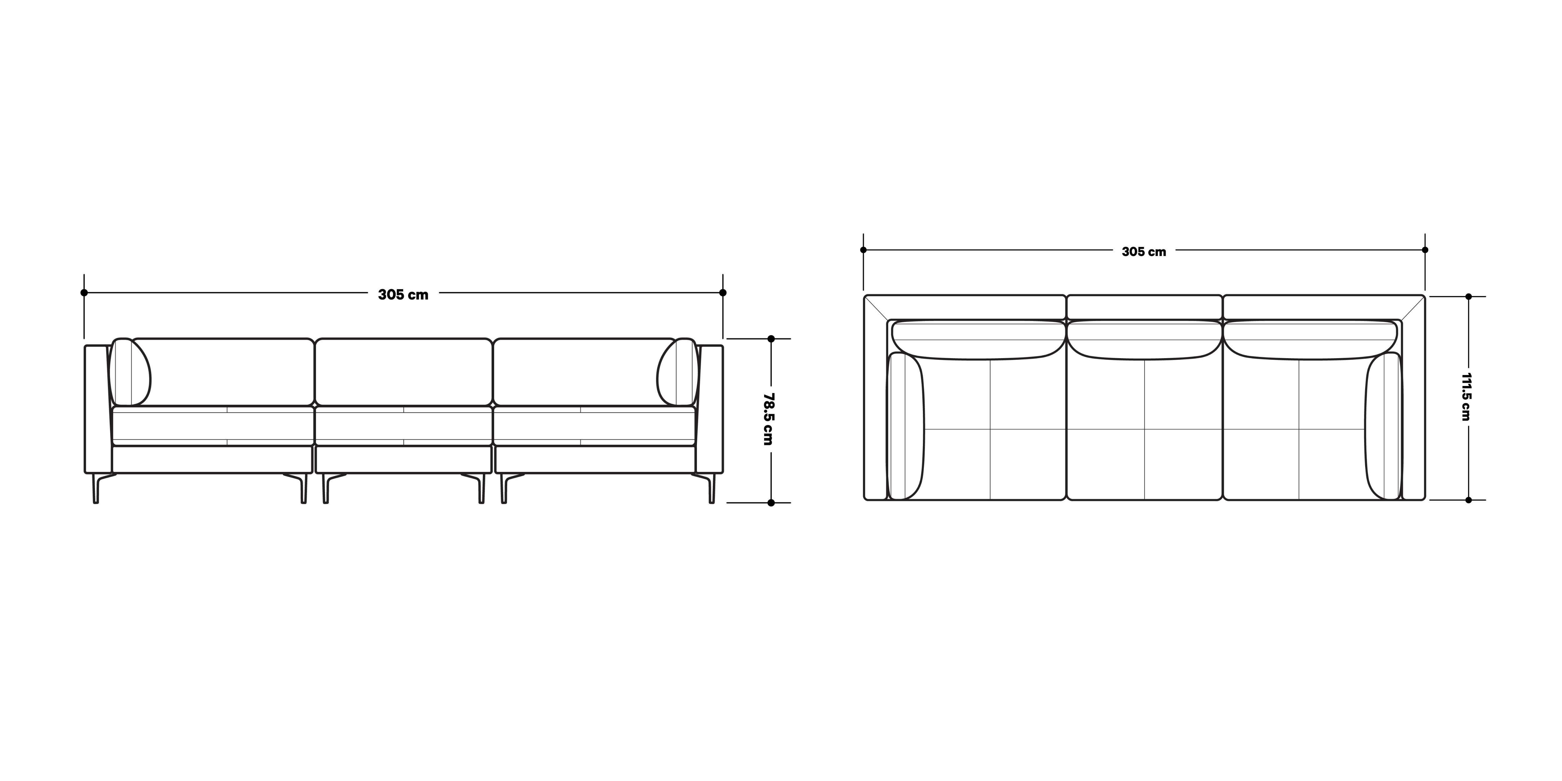 Product dimensions diagram
