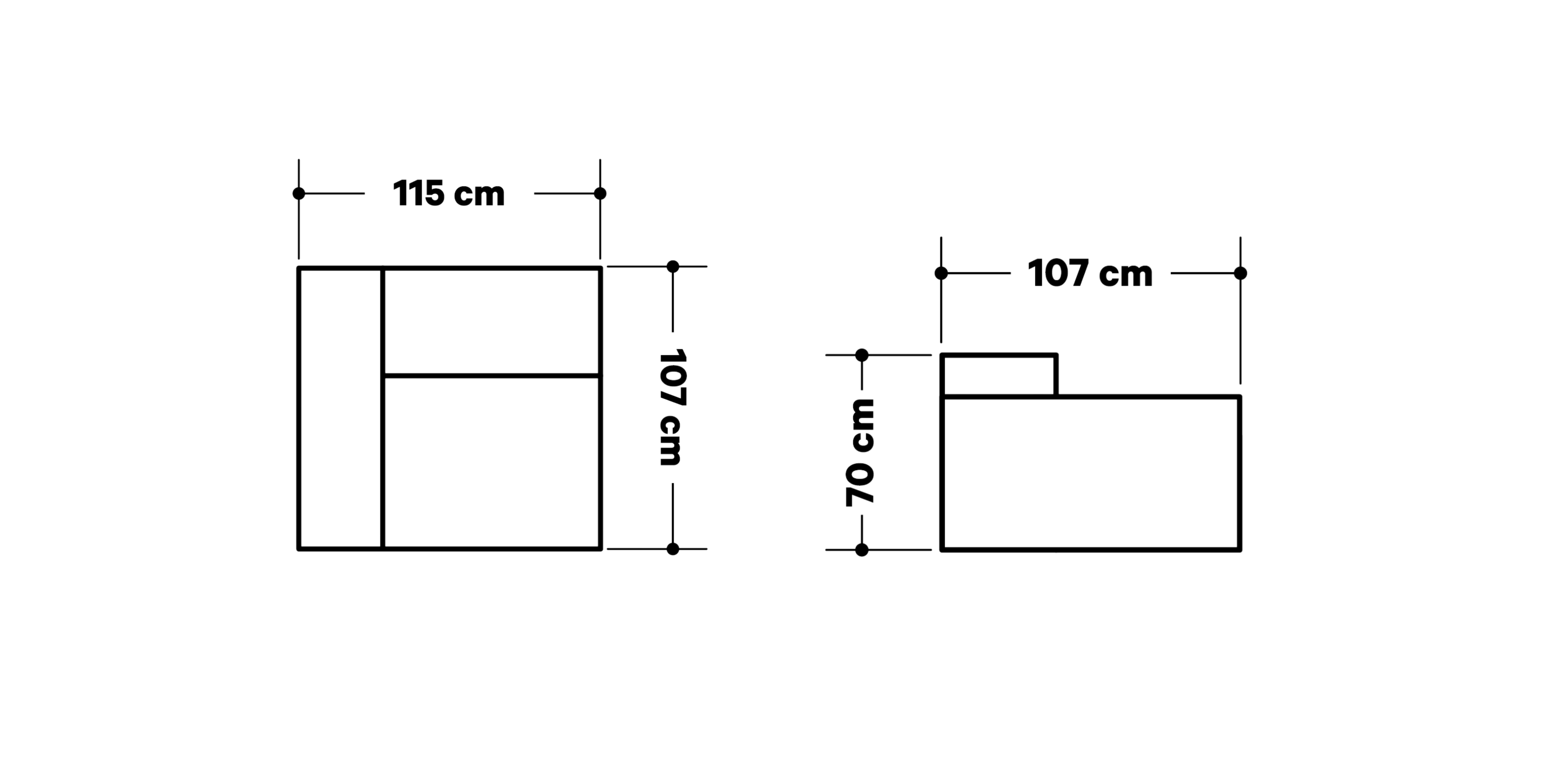 Product dimensions diagram