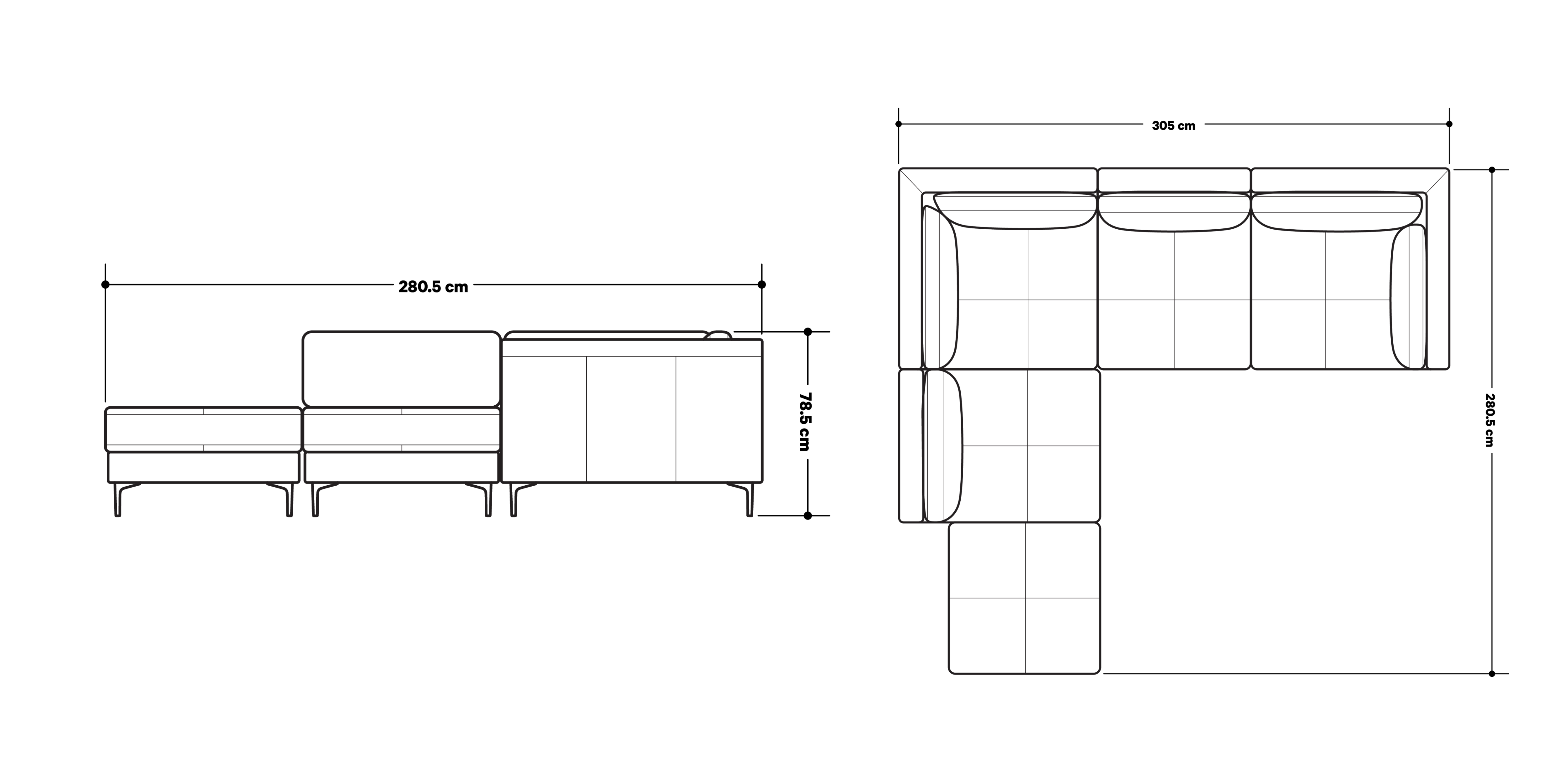 Product dimensions diagram