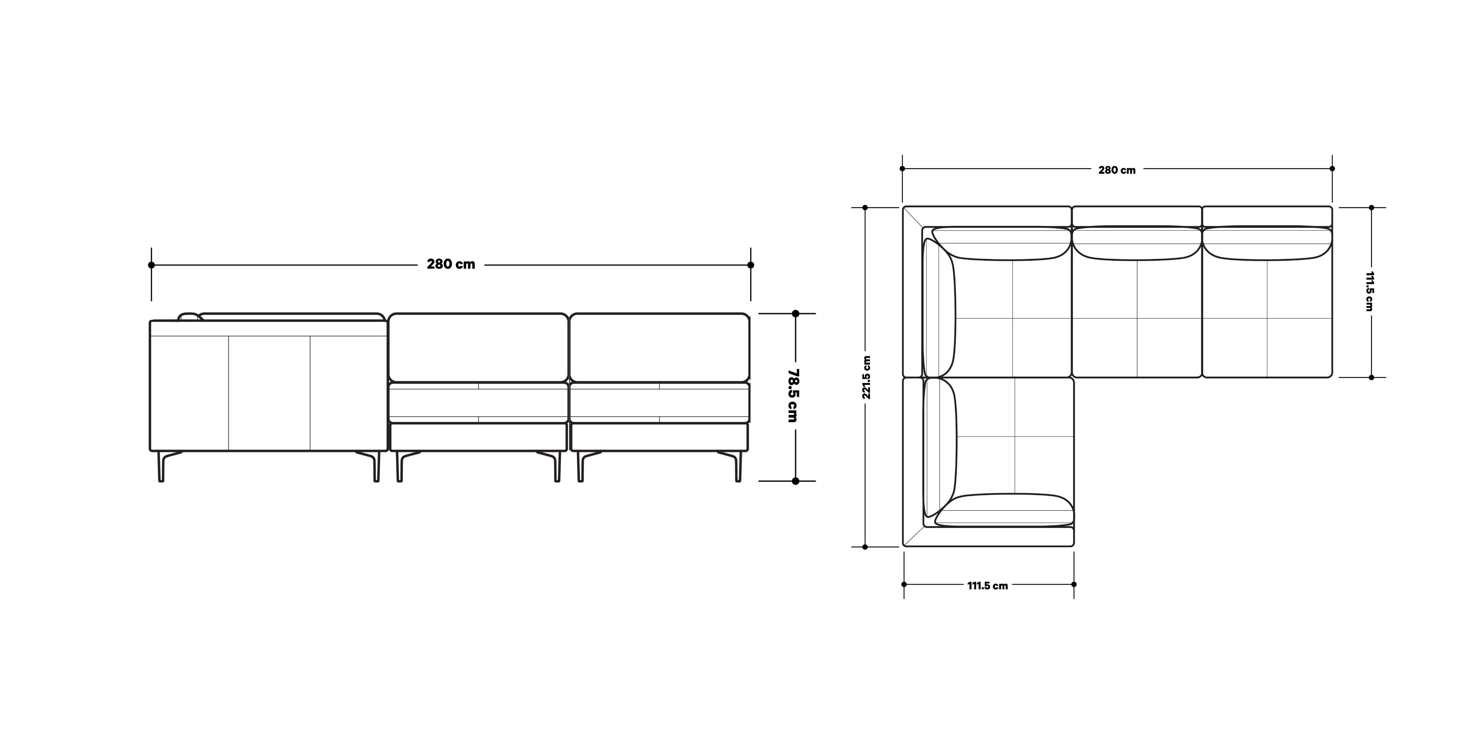 Product dimensions diagram