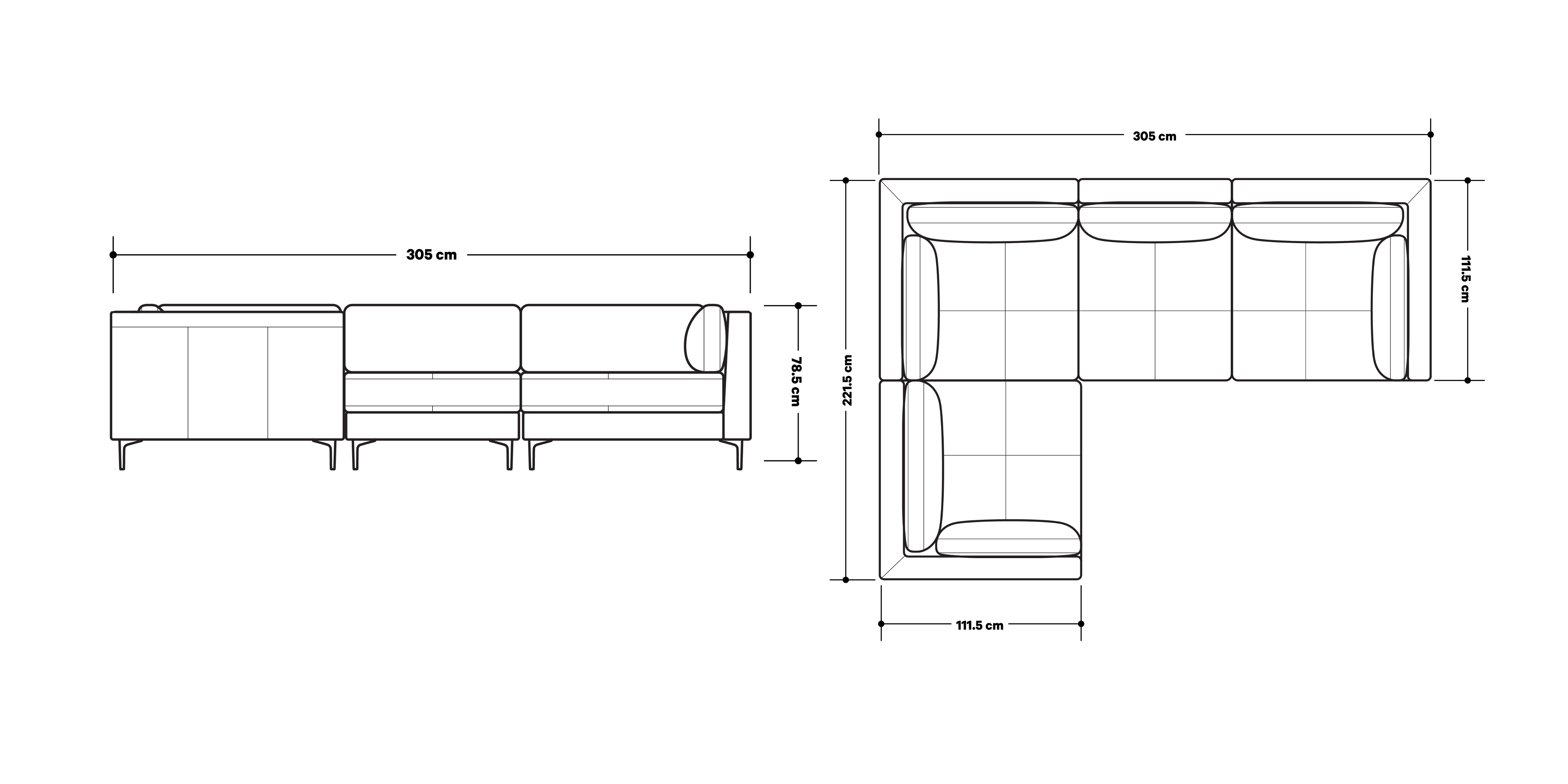 Product dimensions diagram