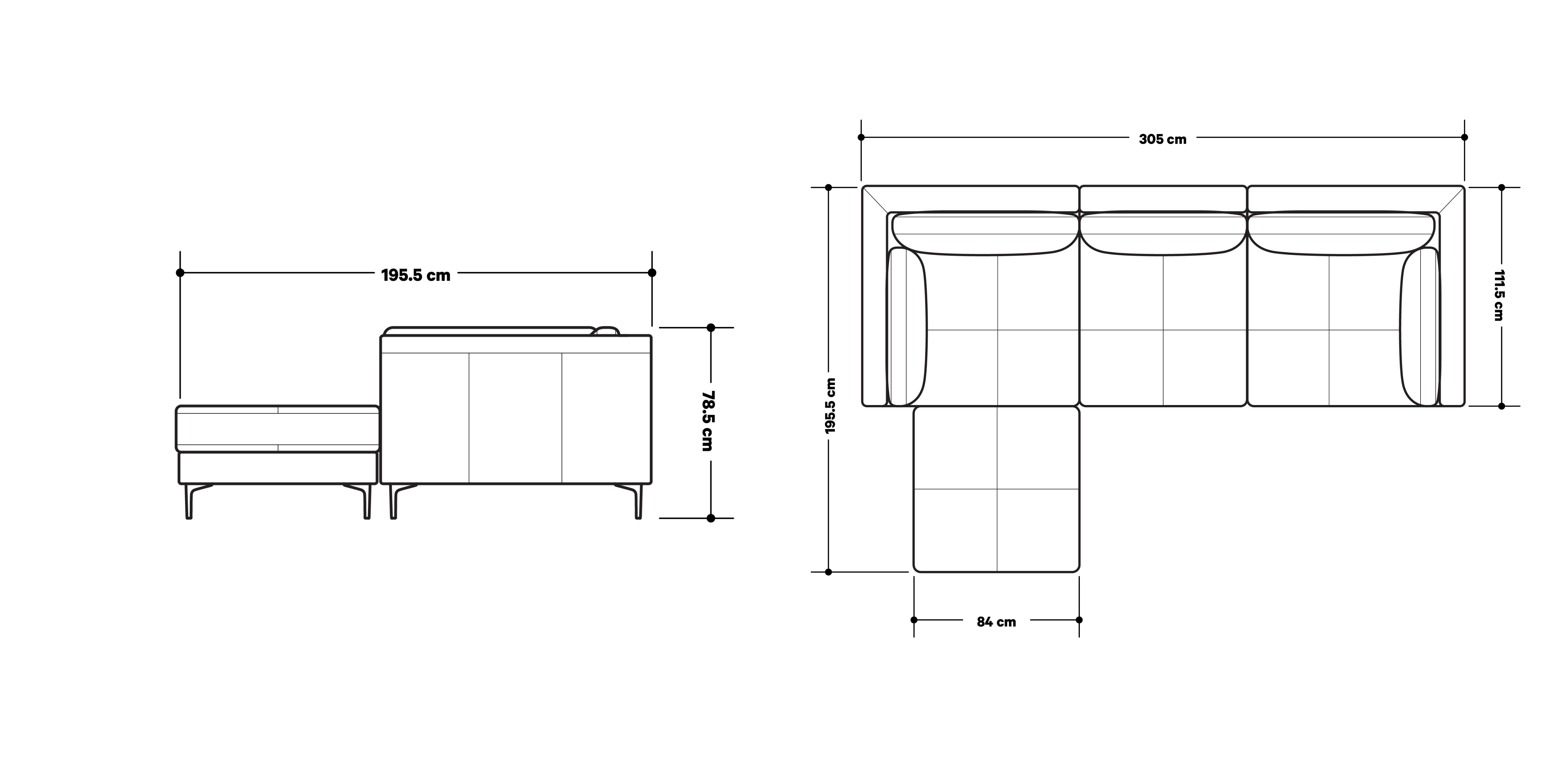 Product dimensions diagram