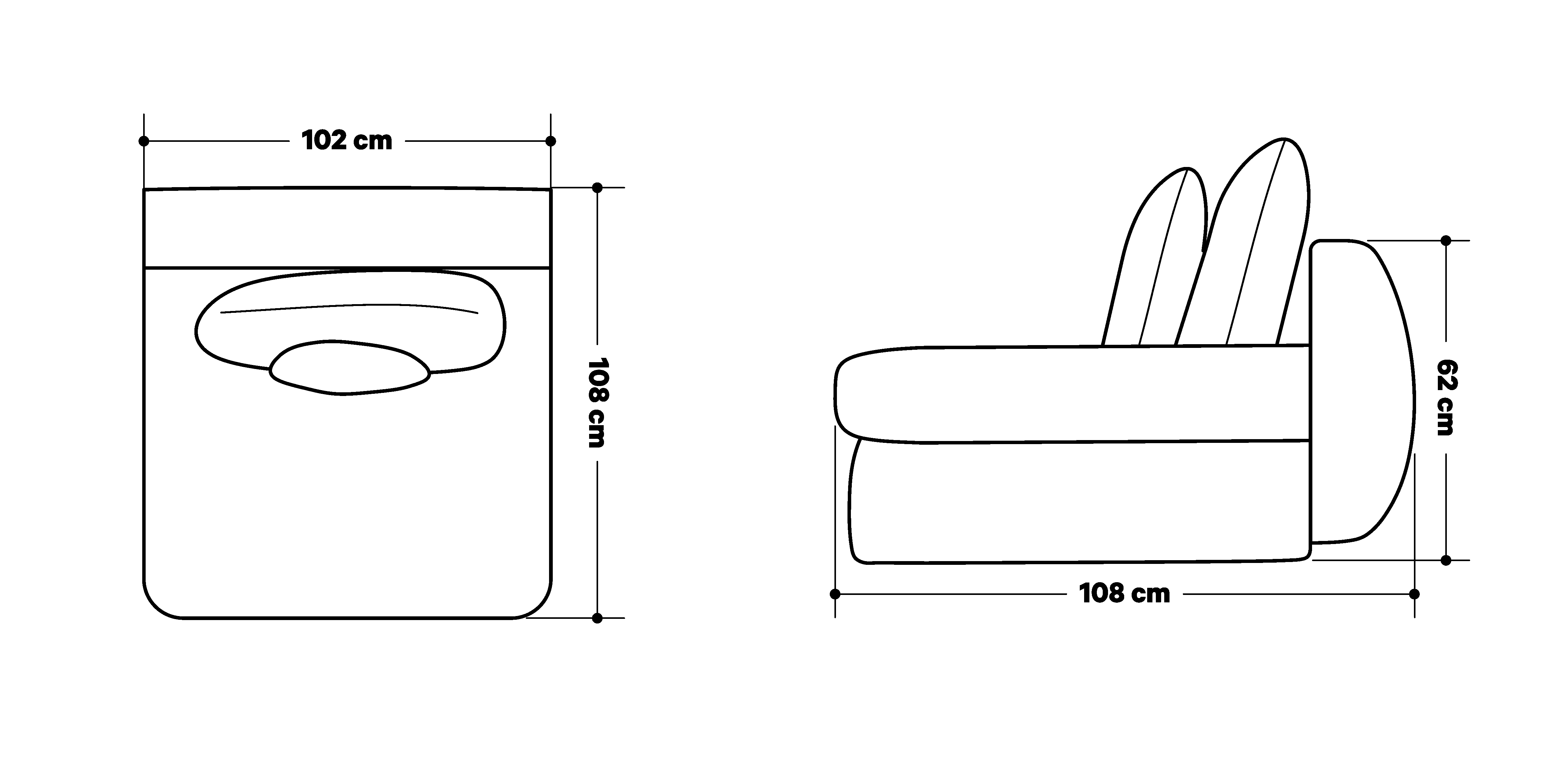 Product dimensions diagram