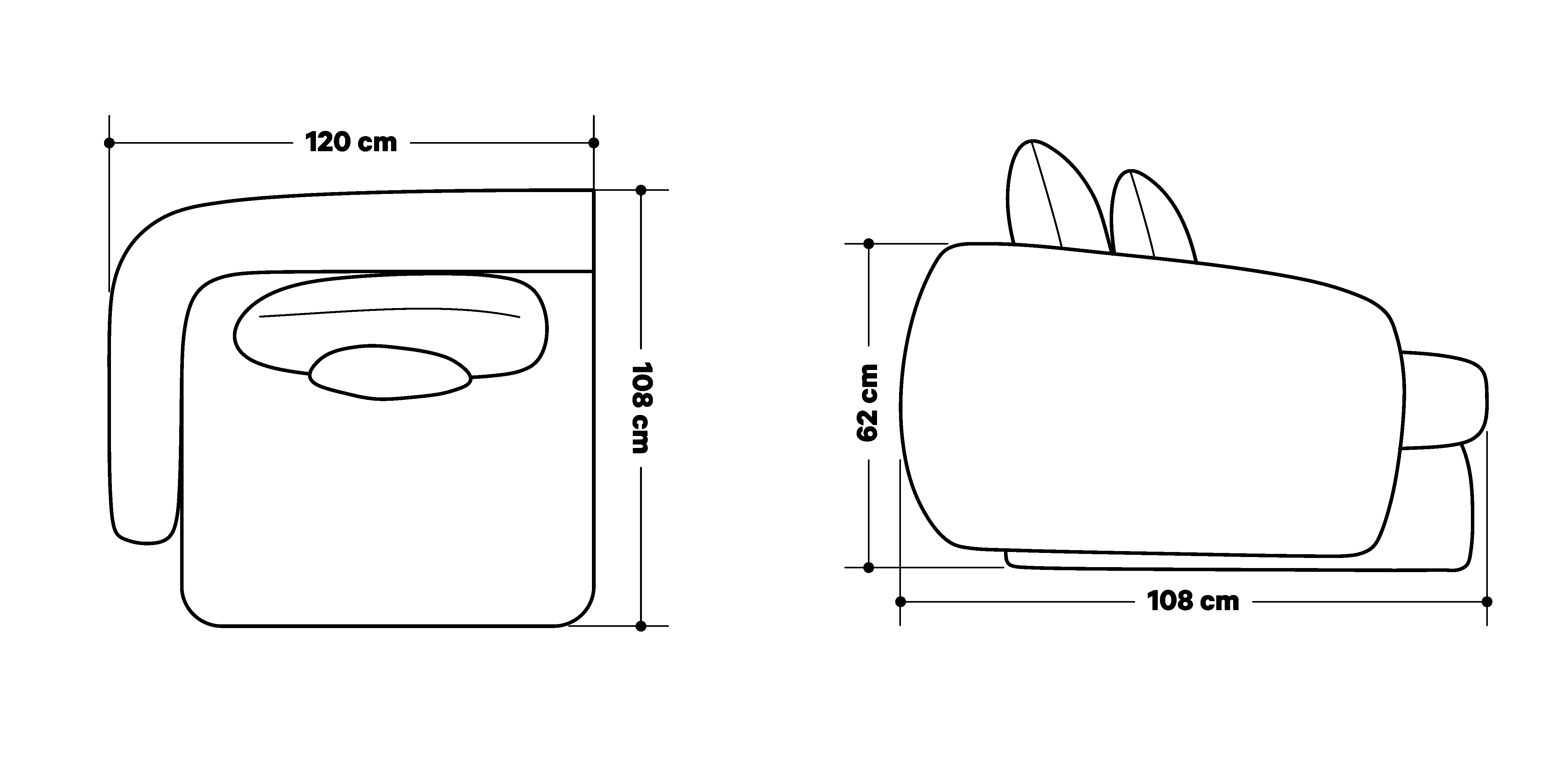 Product dimensions diagram