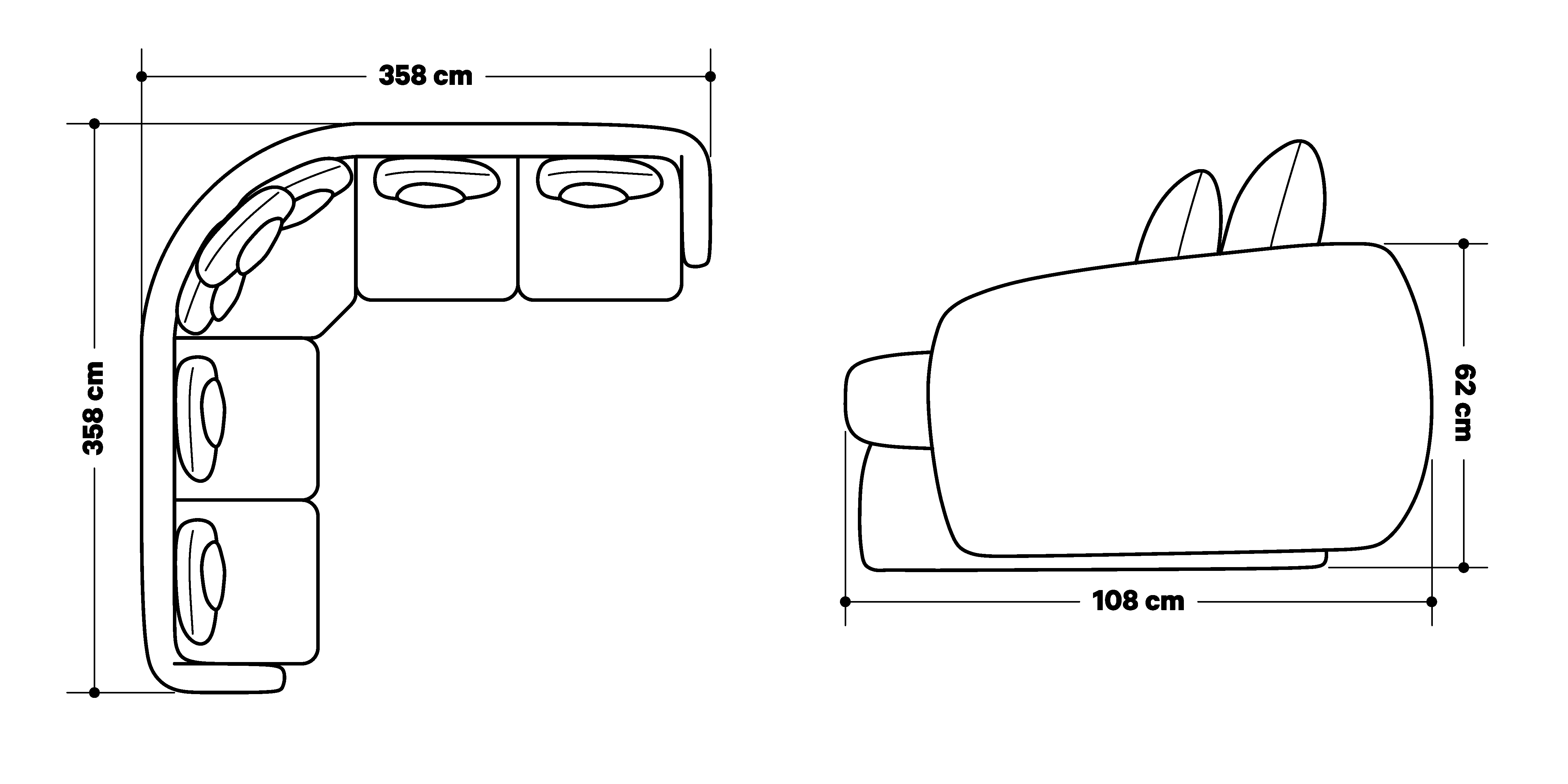 Product dimensions diagram