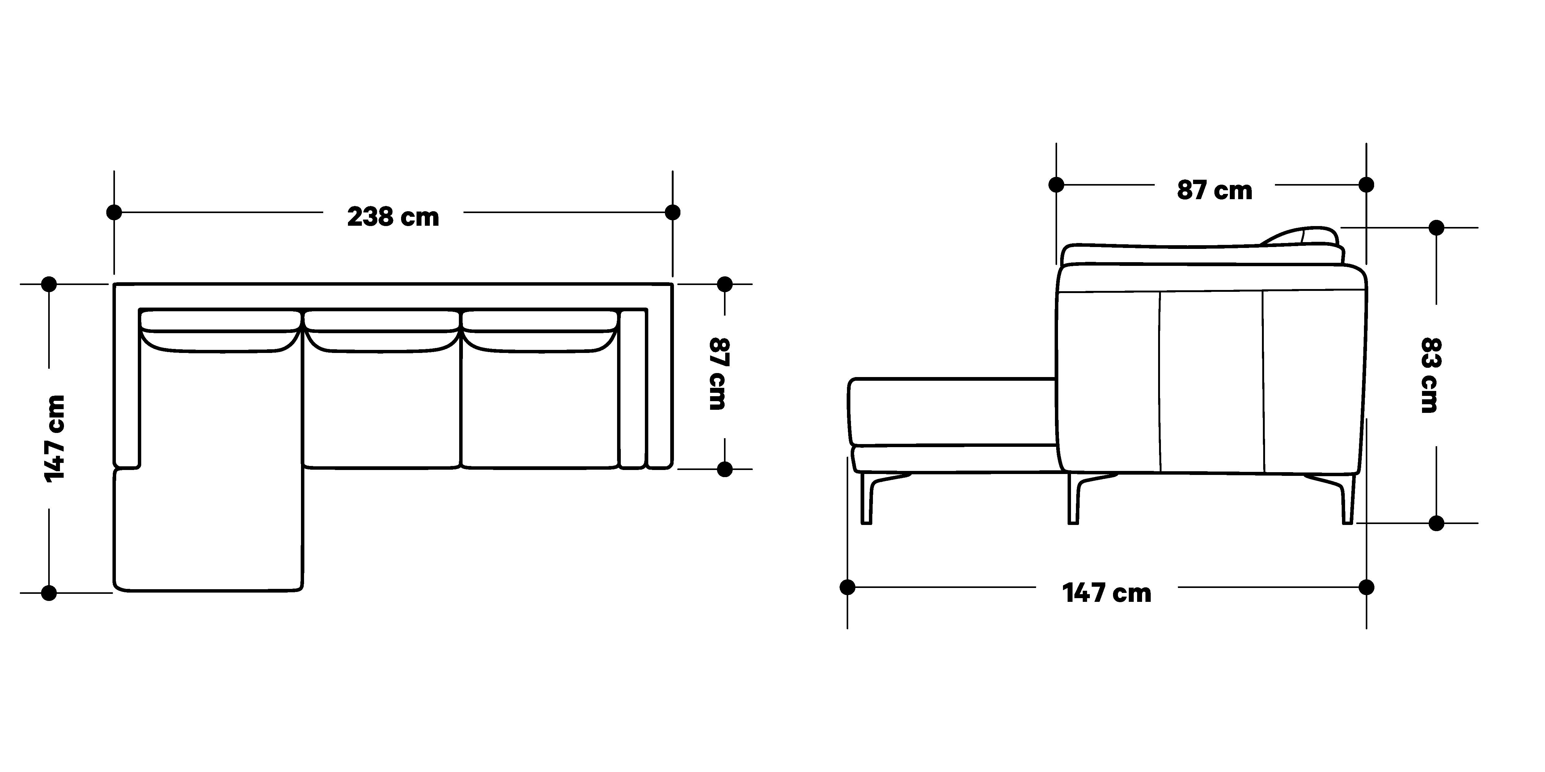 Product dimensions diagram